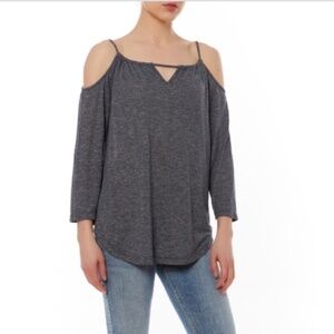 Michael Stars Cold Shoulder Long Sleeve Blouse